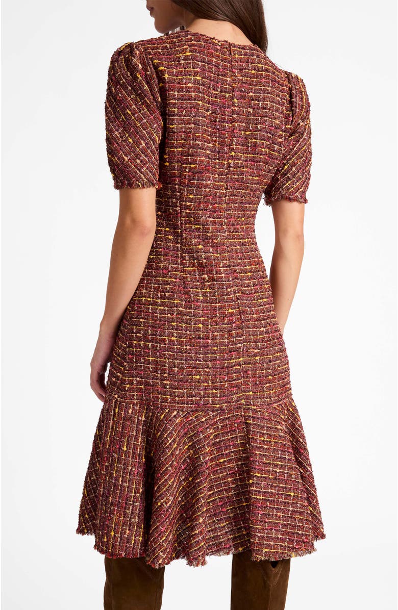 Santorelli Dasia Sheath Tweed Dress, Alternate, color, Auburn Multi