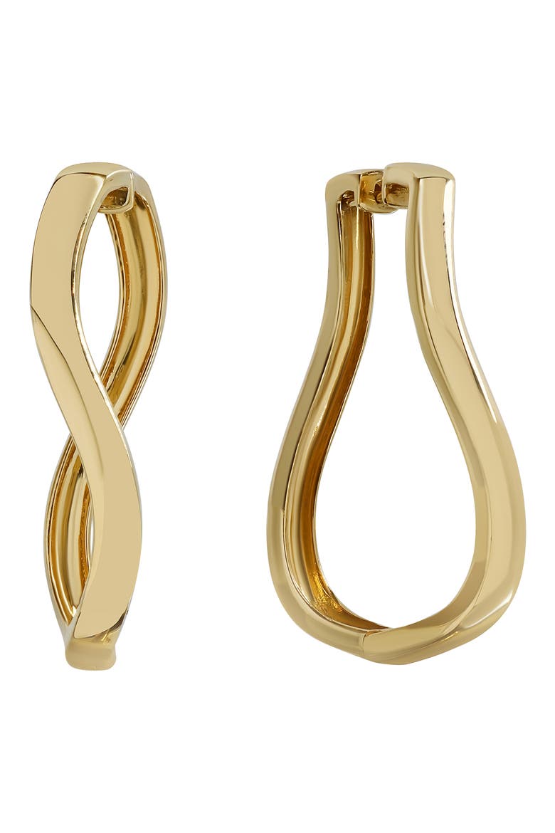 14K Gold Twist Hoop Earrings, Main, color, 14K YELLOW GOLD