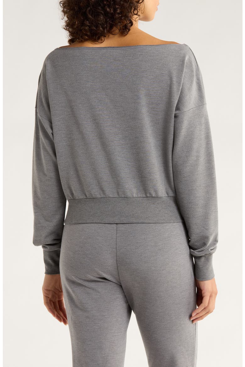 Flashdance Boat Neck Fleece Sweatshirt, Alternate, color, HEATHER SEEL GREY