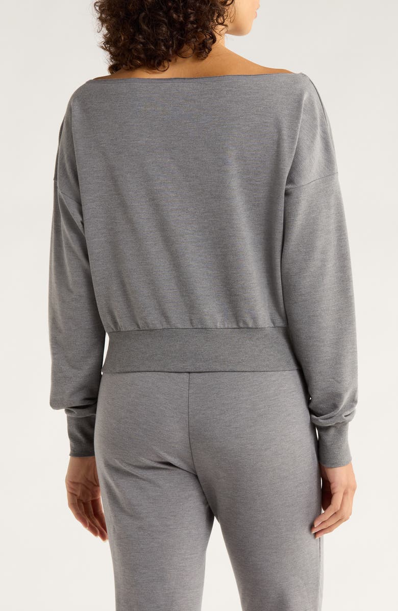 MPG Flashdance Boat Neck Fleece Sweatshirt, Alternate, color, Heather Seel Grey