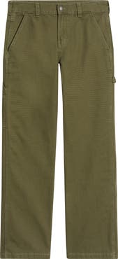 Dickies Straight Leg Green Cotton Canvas Carpenter Pants
