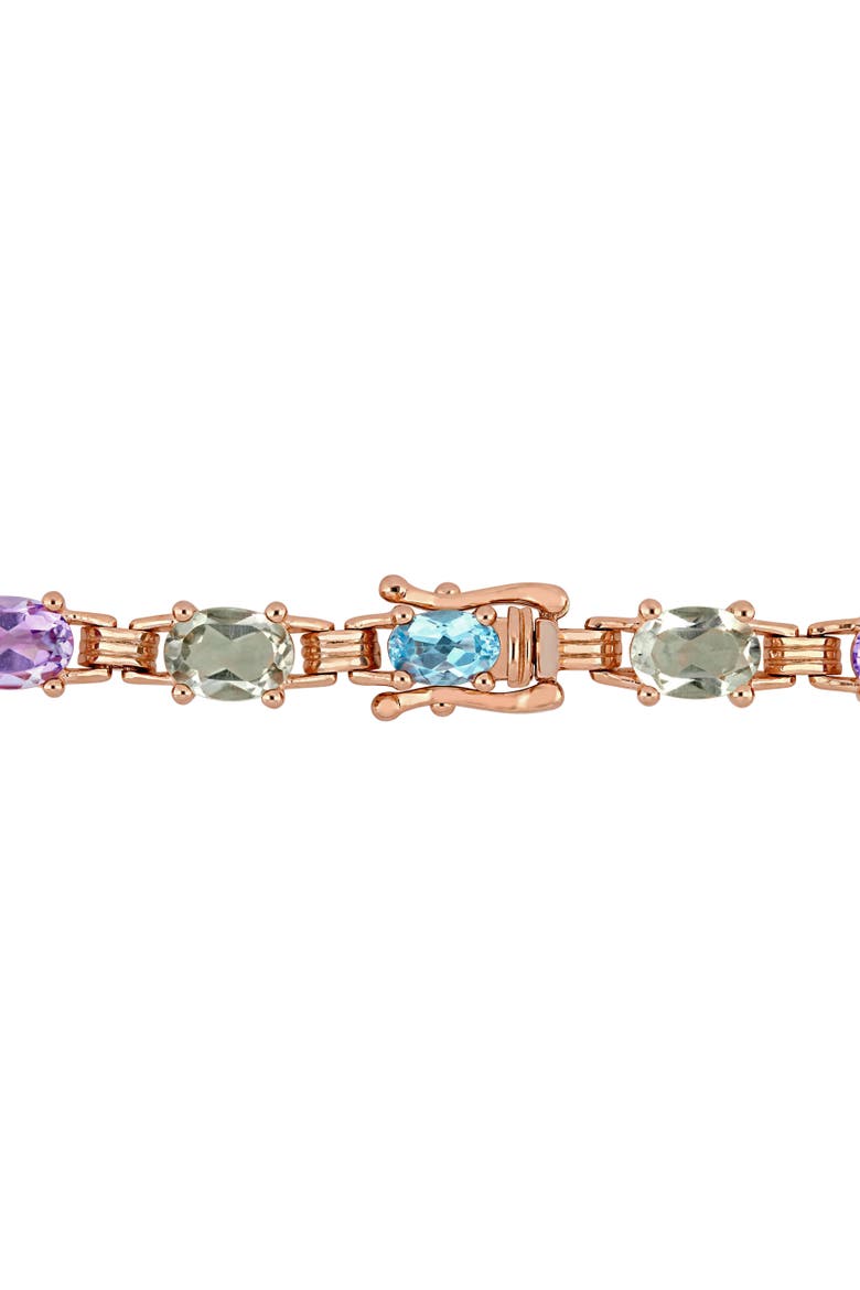 Gemstone Link Necklace Rose-Plated Silver, Alternate, color, Rose-Plated Silver