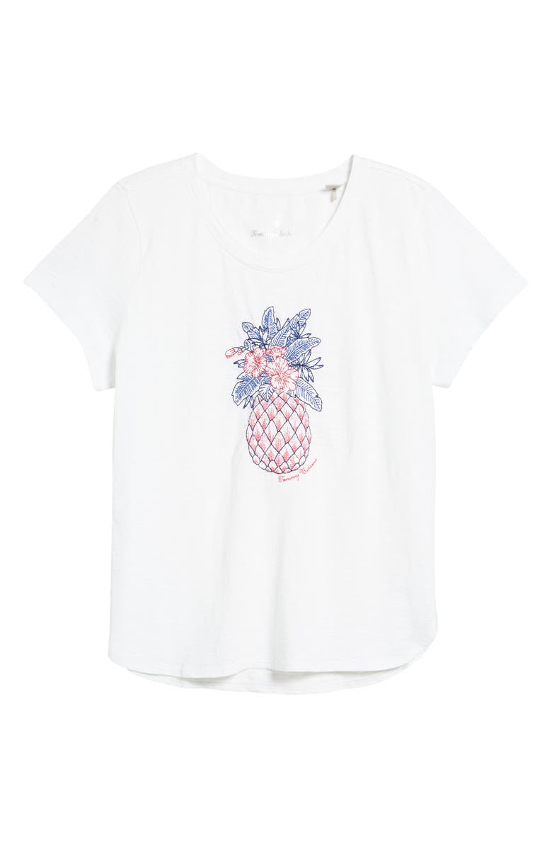 Tommy Bahama American Pineapple Embroidered Cotton T-Shirt, Alternate, color,