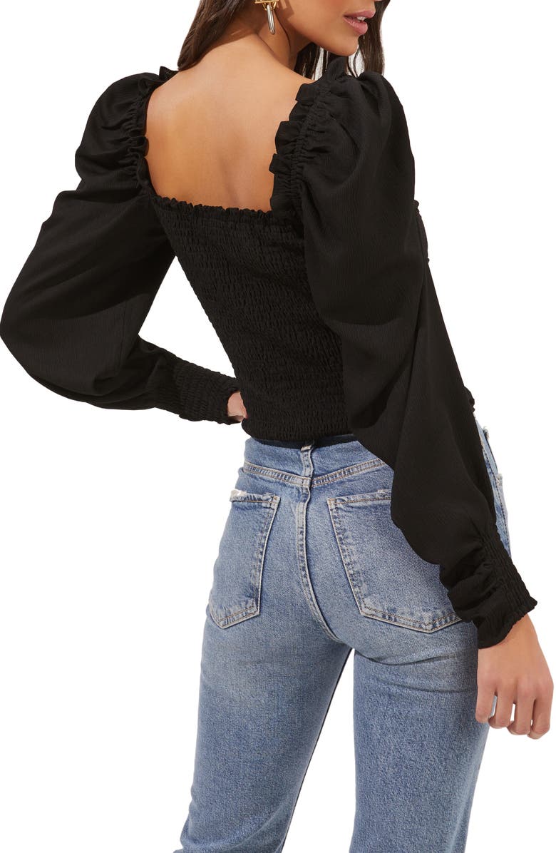 ASTR the Label Square Neck Puff Sleeve Top, Alternate, color,