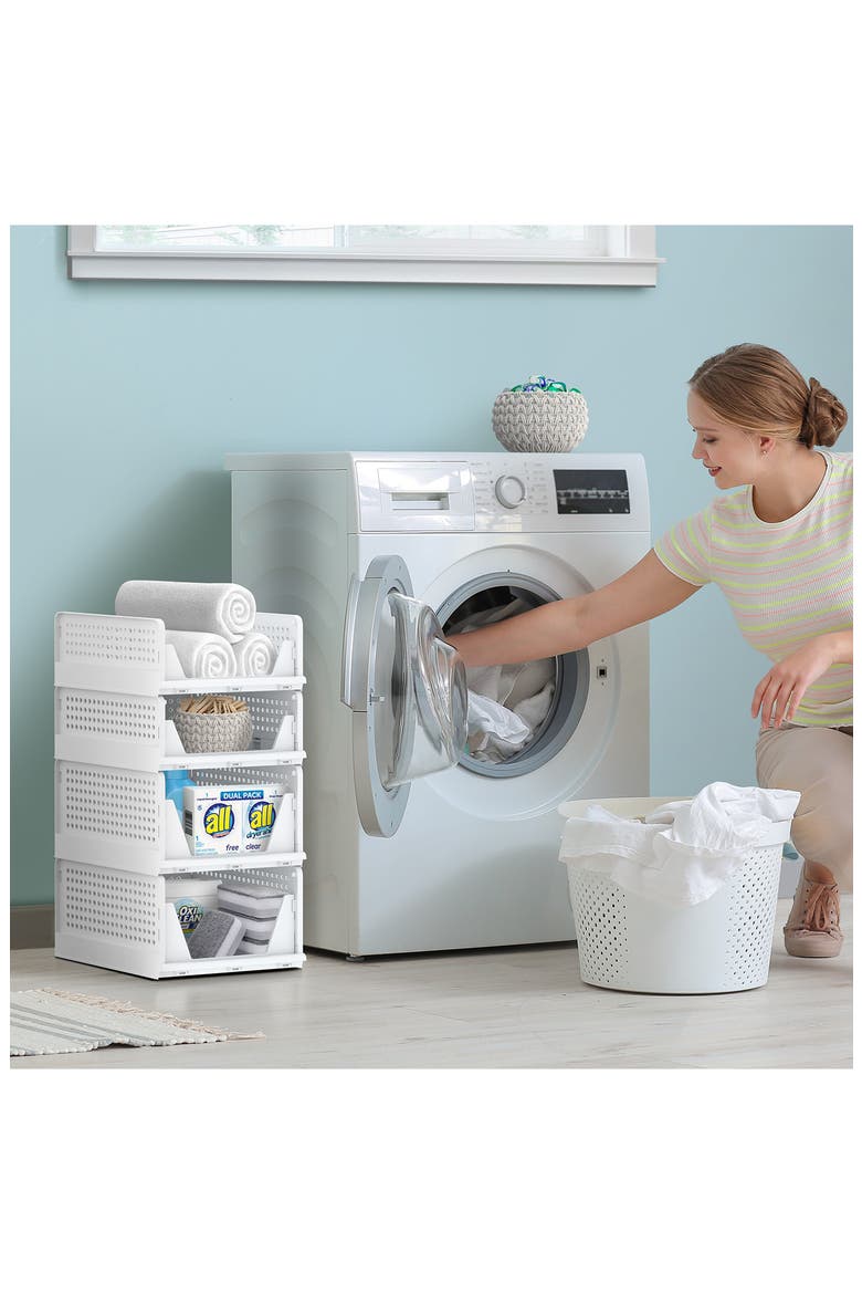 4-Tier Small Open Front Storage Bins, Alternate, color, WHITE