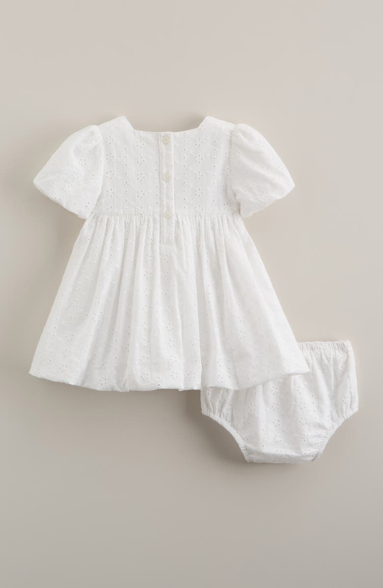 Nordstrom Bubble Cotton Broderie Anglaise Dress with Bloomers, Alternate, color, White