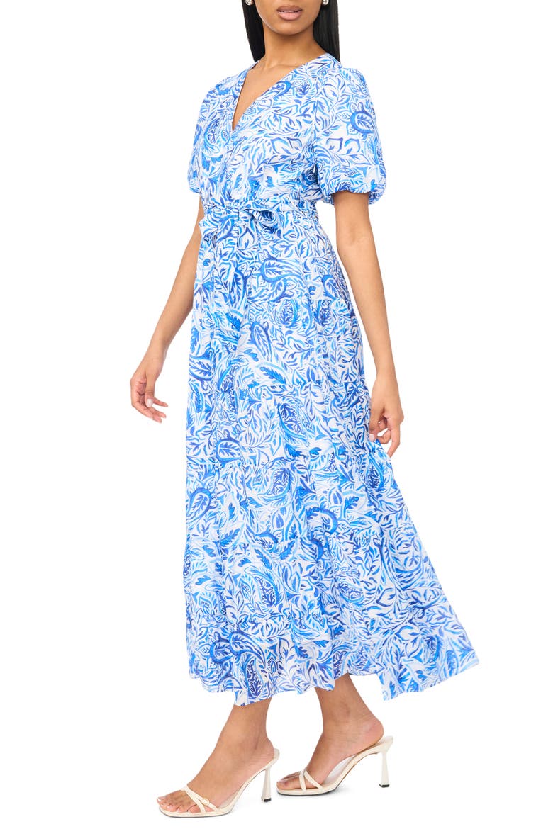 Puff Sleeve Maxi Dress, Alternate, color, OPULANT BLUE