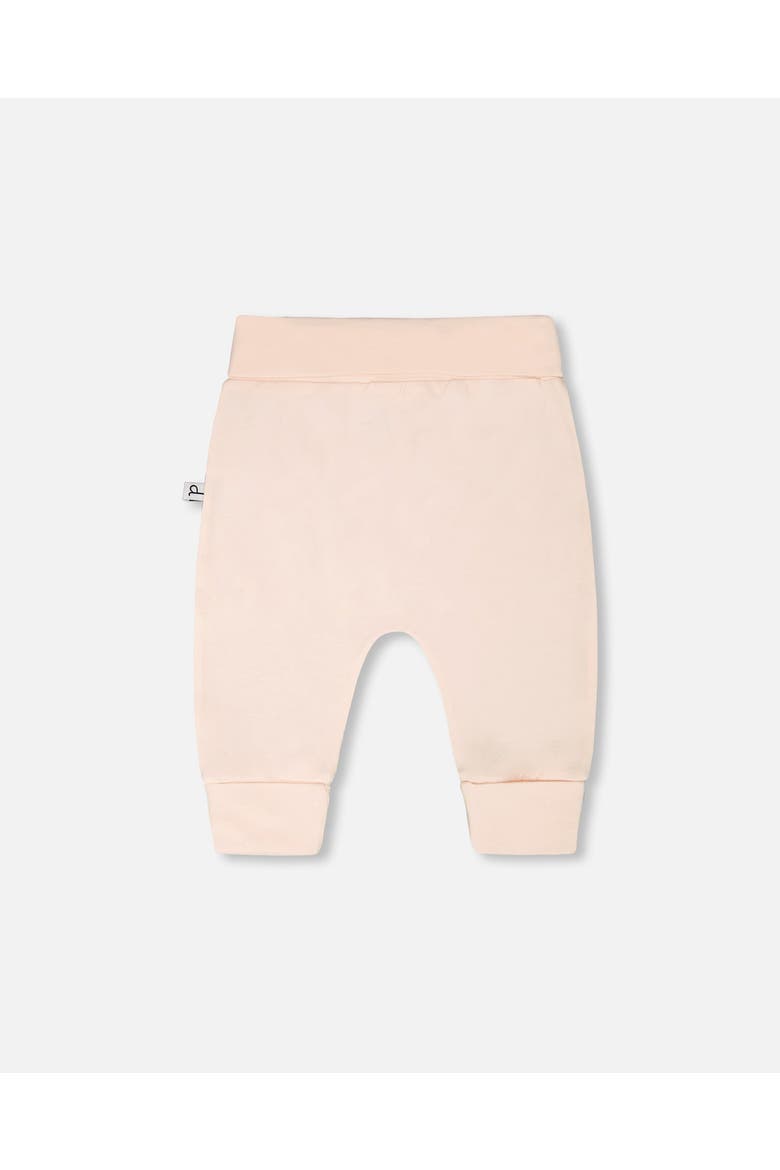 Girl Organic Cotton Jersey Evolutive Pants, Alternate, color, Peach