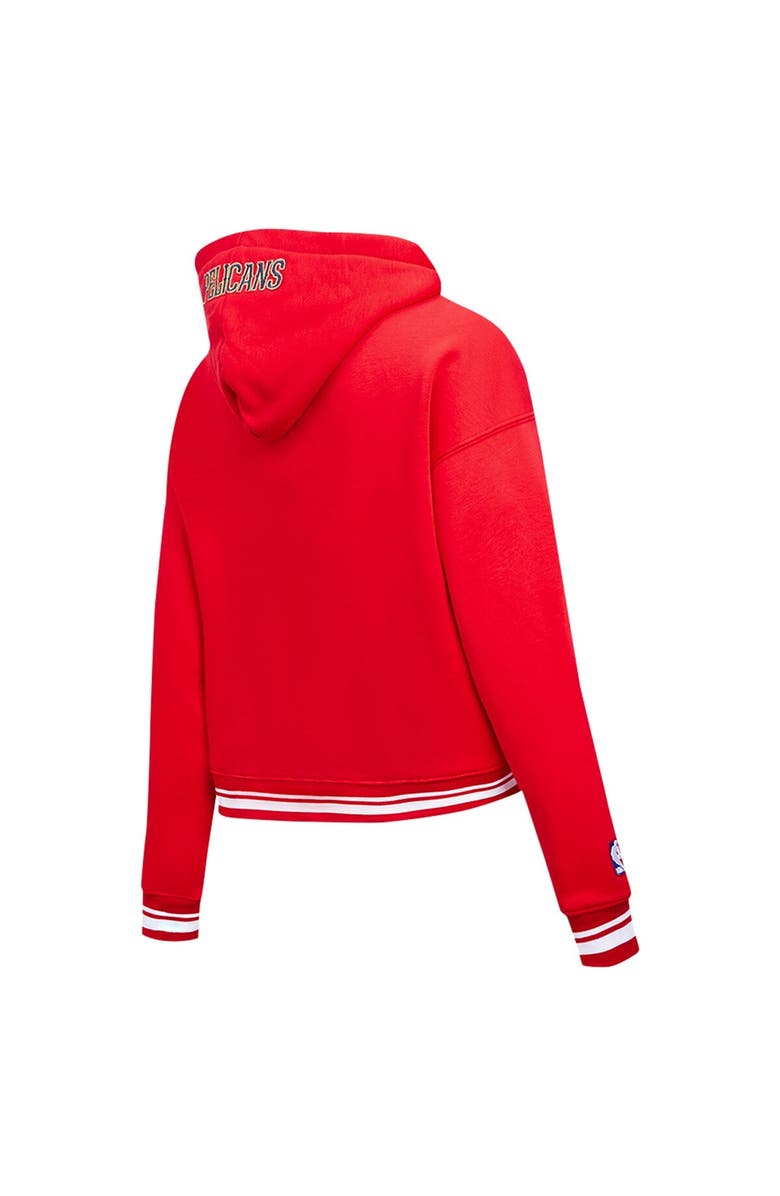 PRO STANDARD Women's Pro Standard Red New Orleans Pelicans Script Tail Cropped Pullover Hoodie, Alternate, color, Red