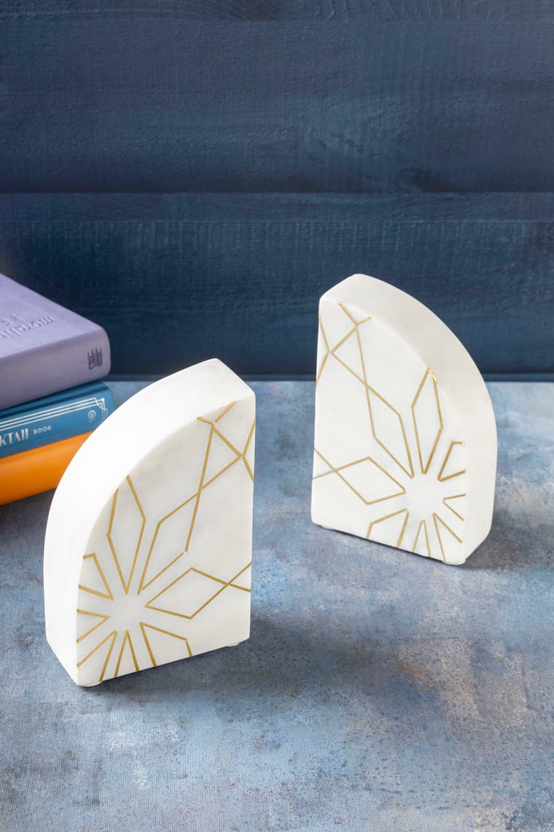 Enchant Marble Bookends, Main, color, White