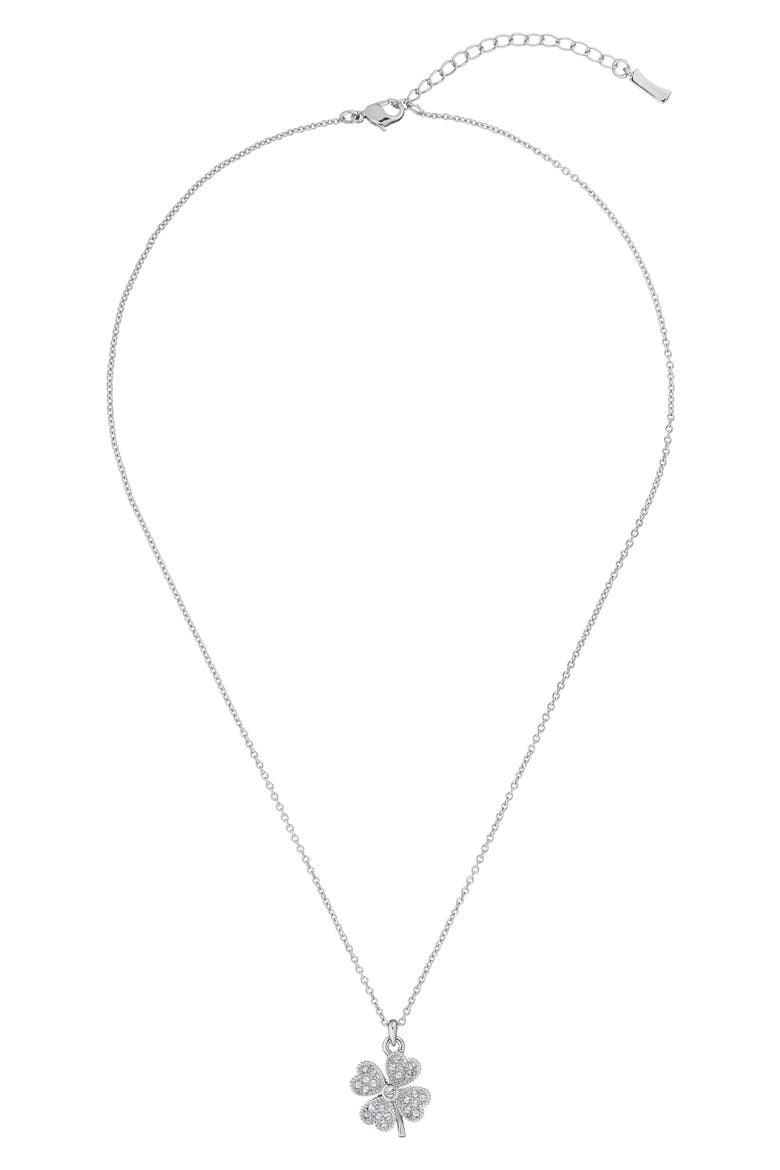 Heyam - Hidden Heart Clover Pendant Necklace, Alternate, color, SILVER/ CRYSTAL
