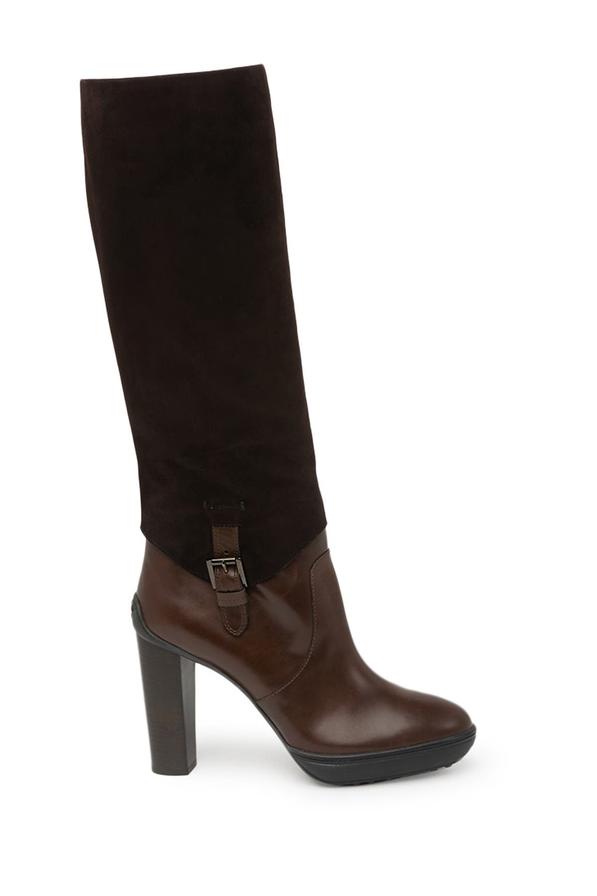 Tod's Block Heel Leather Boot, Alternate, color, 