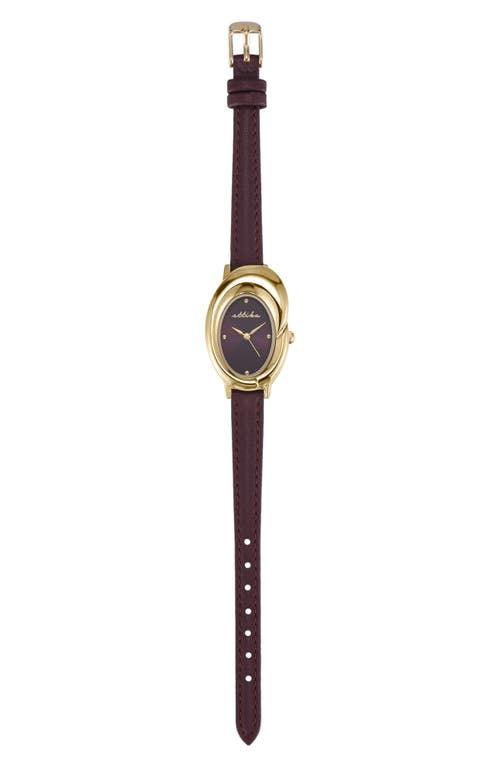 Ettika Bubble Dome Leather Strap Watch In Gold