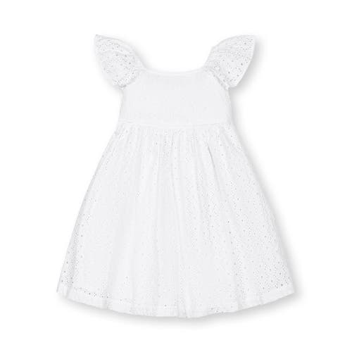 Shop Hope & Henry Girls' Organic Flutter Sleeve Eyelet Dress, Kids