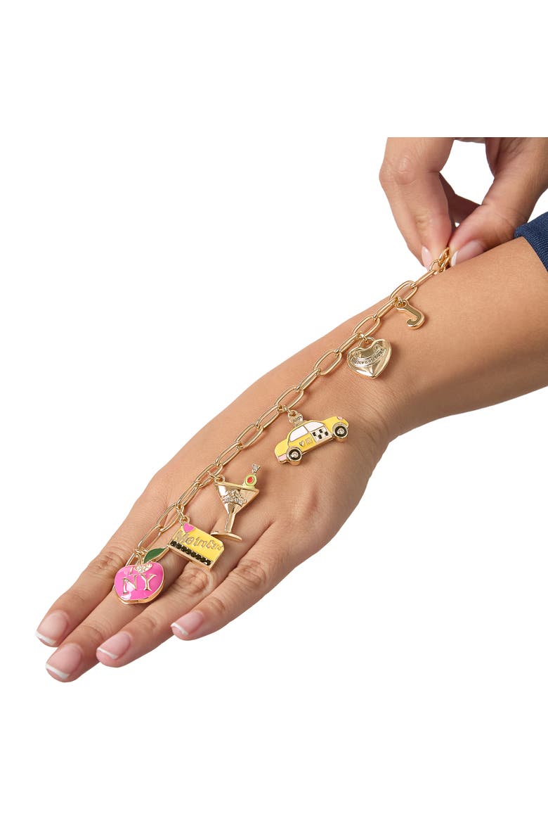 City Icons Charm Bracelet, Gold-Tone Enamel Charms, Alternate, color, Gold Tone