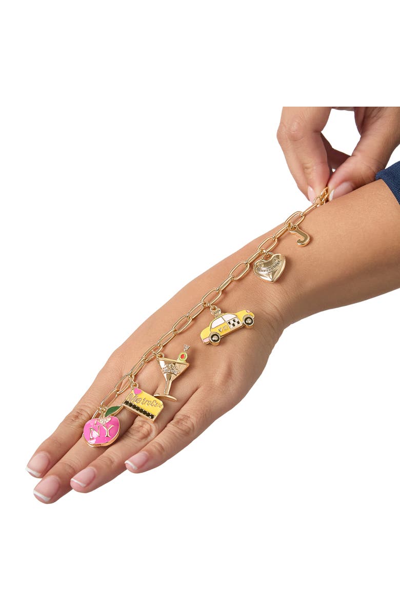 Juicy Couture City Icons Charm Bracelet, Gold-Tone Enamel Charms, Alternate, color, Gold Tone
