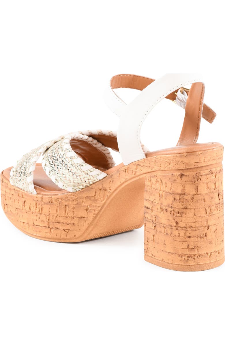 Seychelles Bravo Wedge Sandal, Alternate, color, Light Gold-White