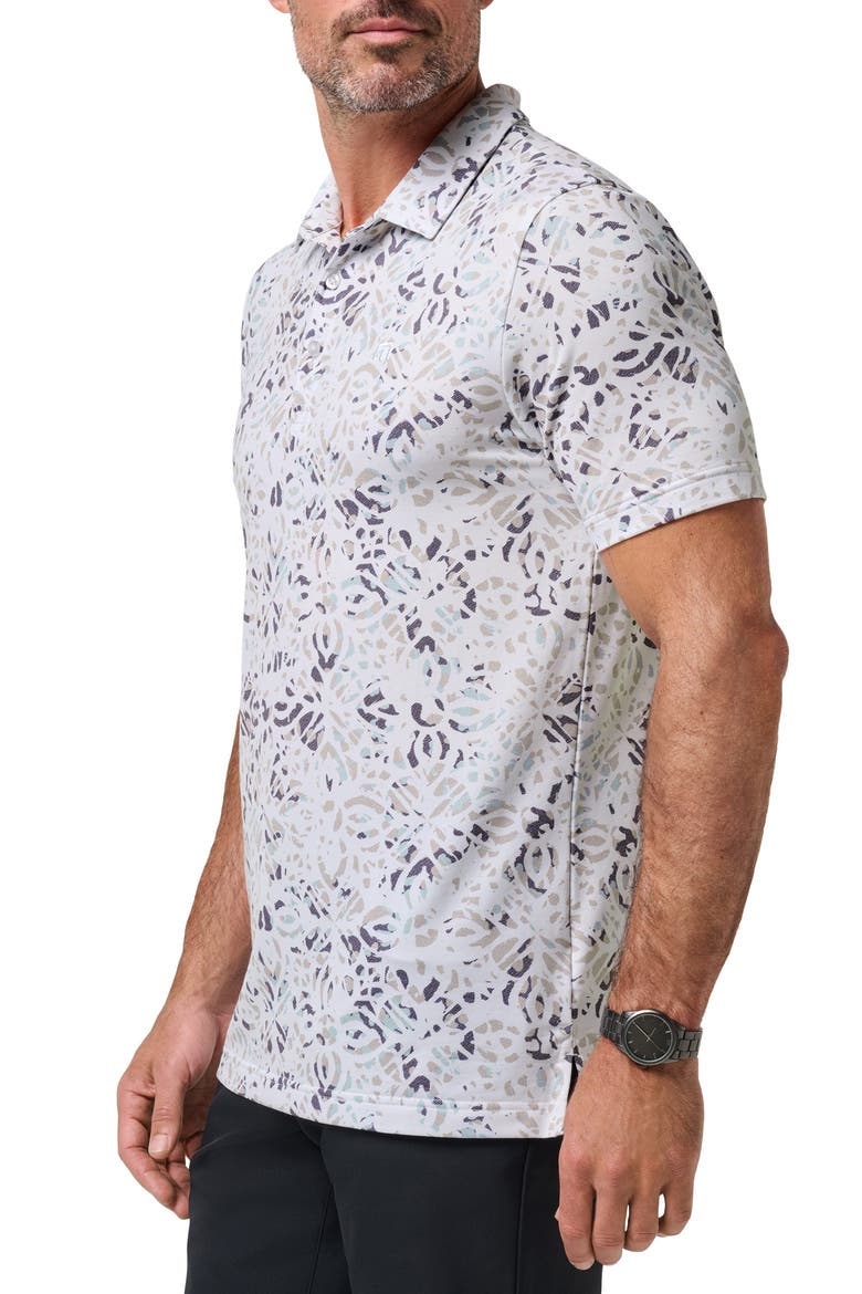 Featherweight Chill Print Polo, Alternate, color, WHITE