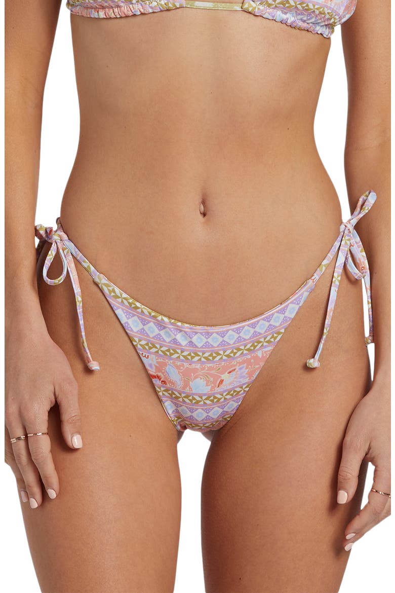 Feelin' Peaceful Maya Reversible Side Tie Bikini Bottoms, Main, color, PINK MULTI