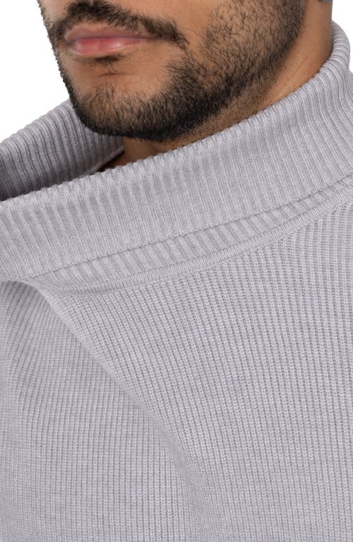 Spring + Mercer Ribbed Turtleneck Sweater In Light Heather Grey