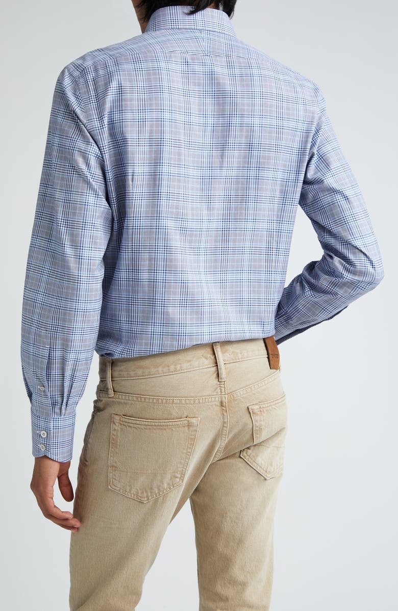 TOM FORD Slim Fit Plaid Button-Up Shirt, Alternate, color, Multicolor Blue