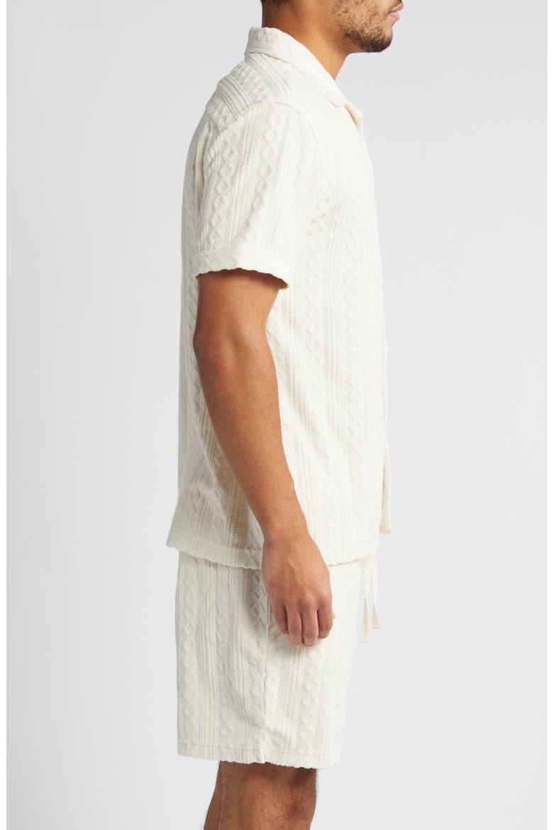 Maverick Textured Knit Camp Shirt, Alternate, color, ECRU
