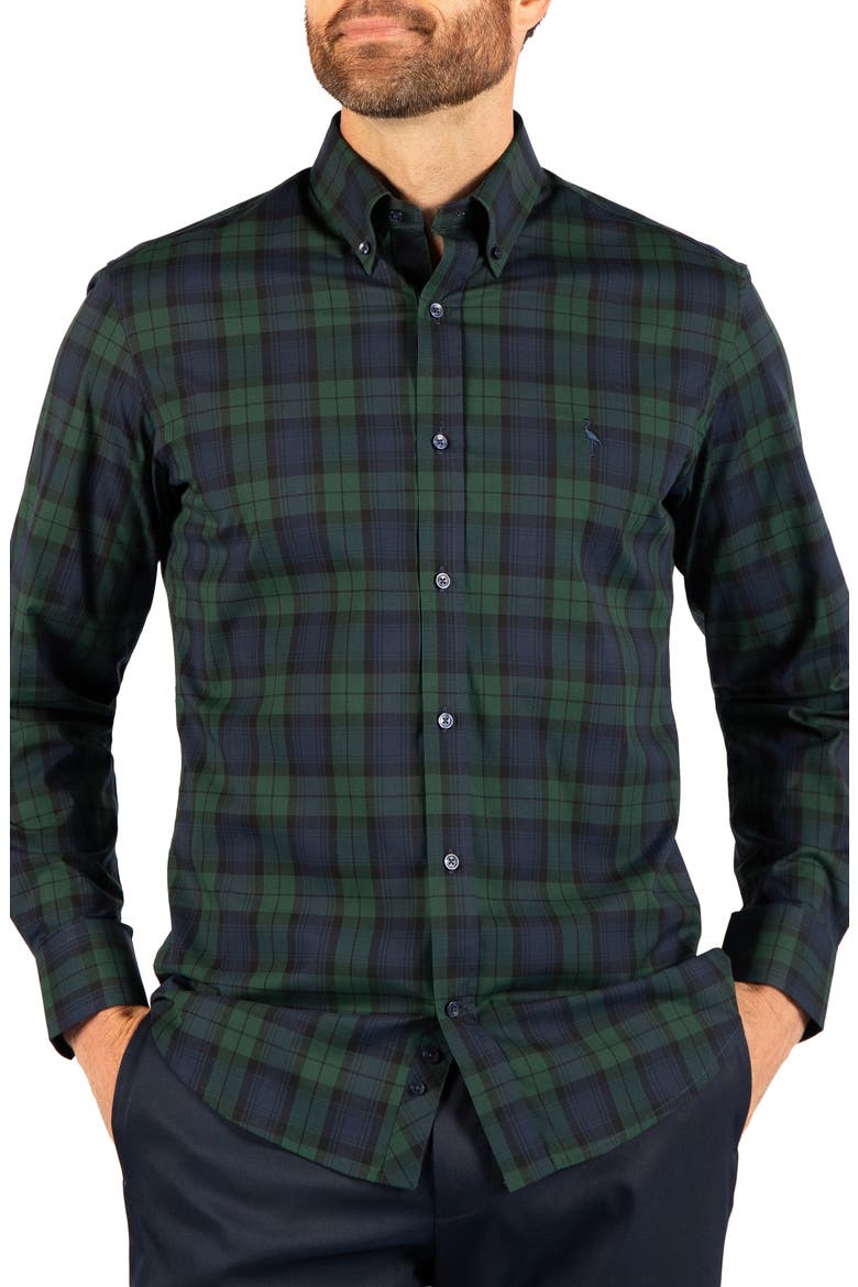 Regular Fit Performance Button Down Shirt, Main, color, NAVY