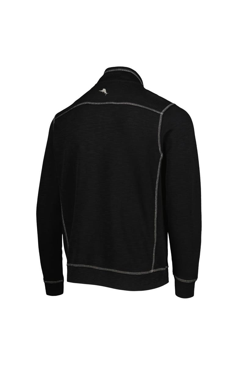 Tommy Bahama Men's Tommy Bahama Black Oregon Ducks Sport Tobago Bay Tri-Blend Mock Neck Half-Zip Jacket, Alternate, color, 