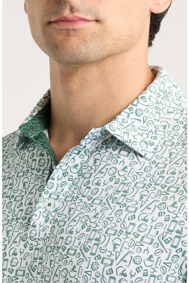 XC+™ Game Day Multisport Print Performance Polo, Alternate, color, GREEN