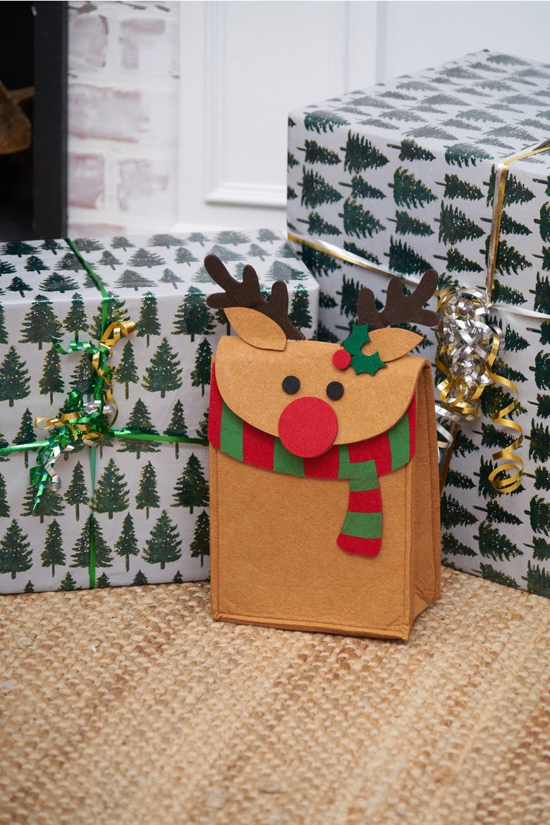 Reindeer Felt Bag Small, Alternate, color, Brown