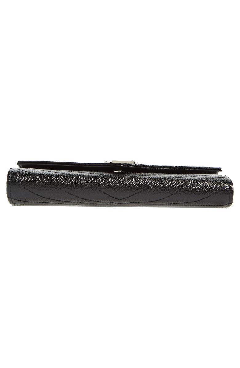 Saint Laurent Matelassé Leather Envelope Wallet, Alternate, color,