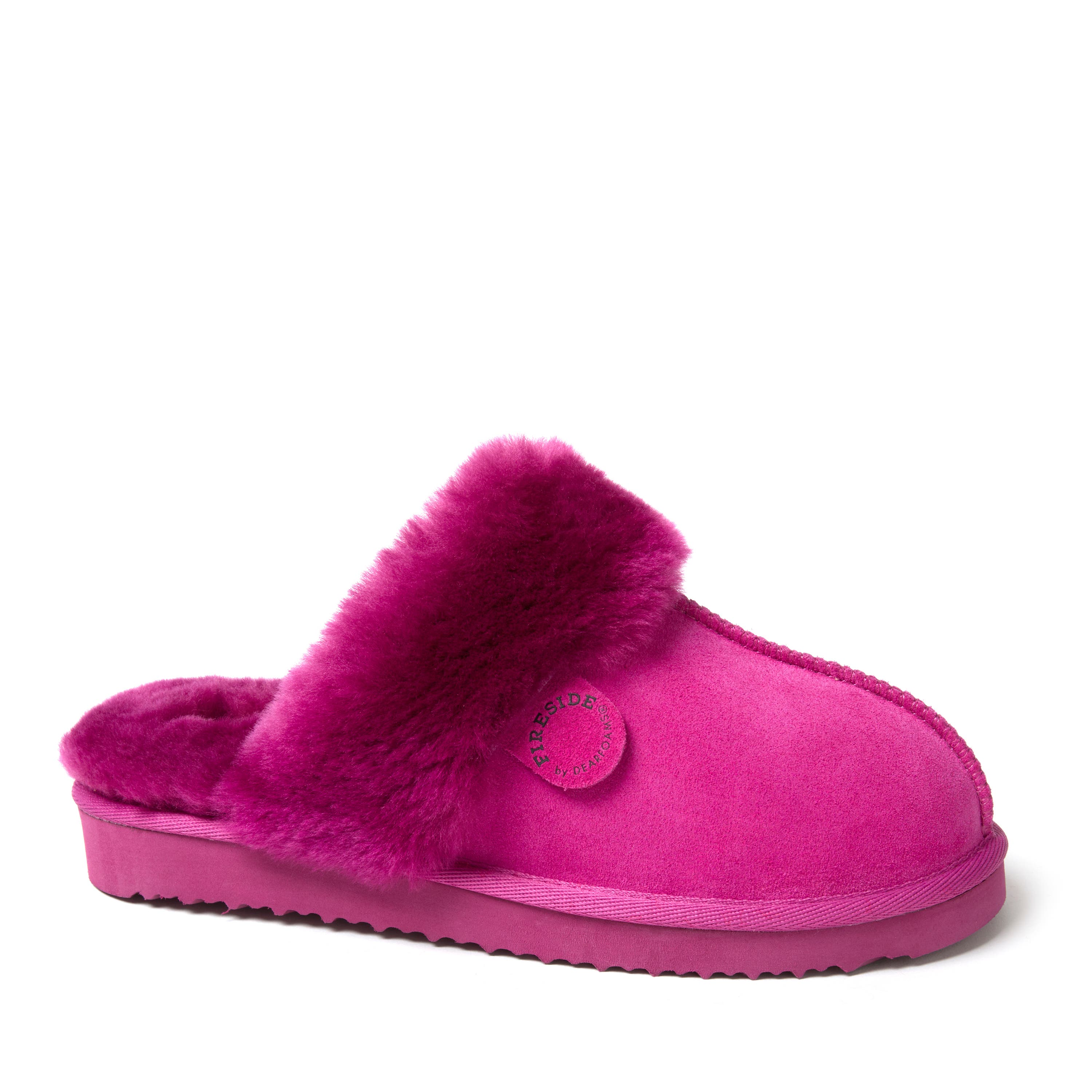 DEARFOAMS Fireside Sydney Genuine Shearling Scuff Slipper in Mystic Purple 