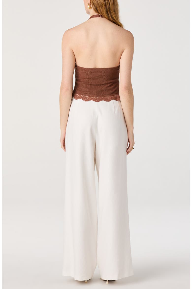 Zoe Lace Halter Top, Alternate, color, BROWN