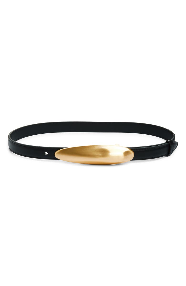 Cult Gaia Fiore Leather Belt, Main, color, Black