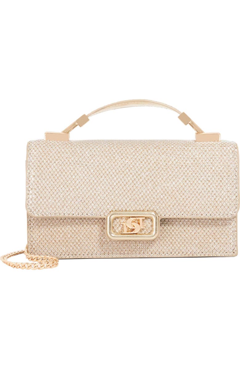 Dune London Skilled Metallic Mesh Convertible Shoulder Bag, Main, color, Gold