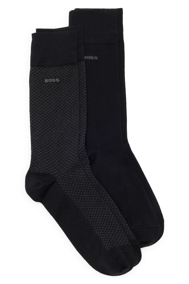 Assorted 2-Pack Dress Socks, Main, color, BLK