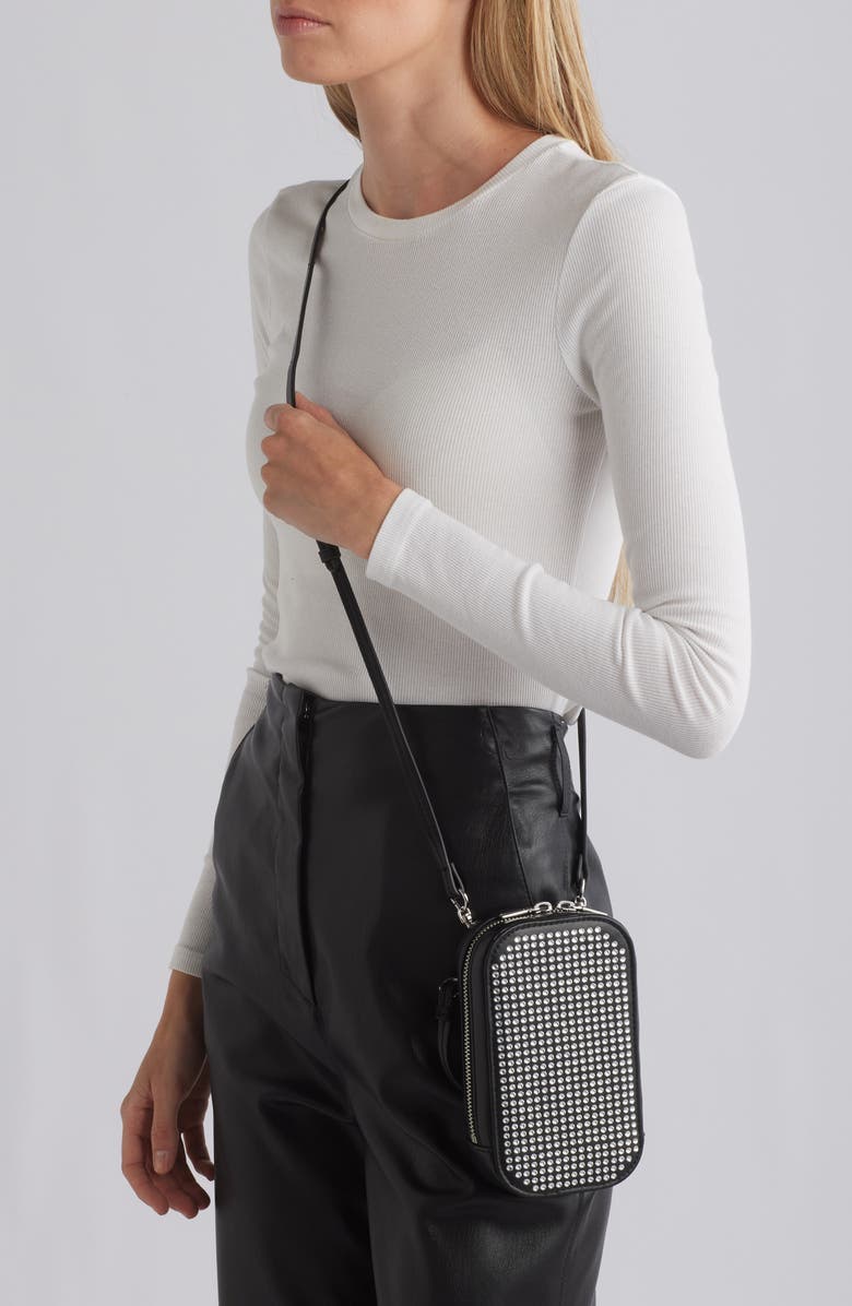 Rebecca Minkoff Crystal Stud Phone Crossbody Bag, Alternate, color,