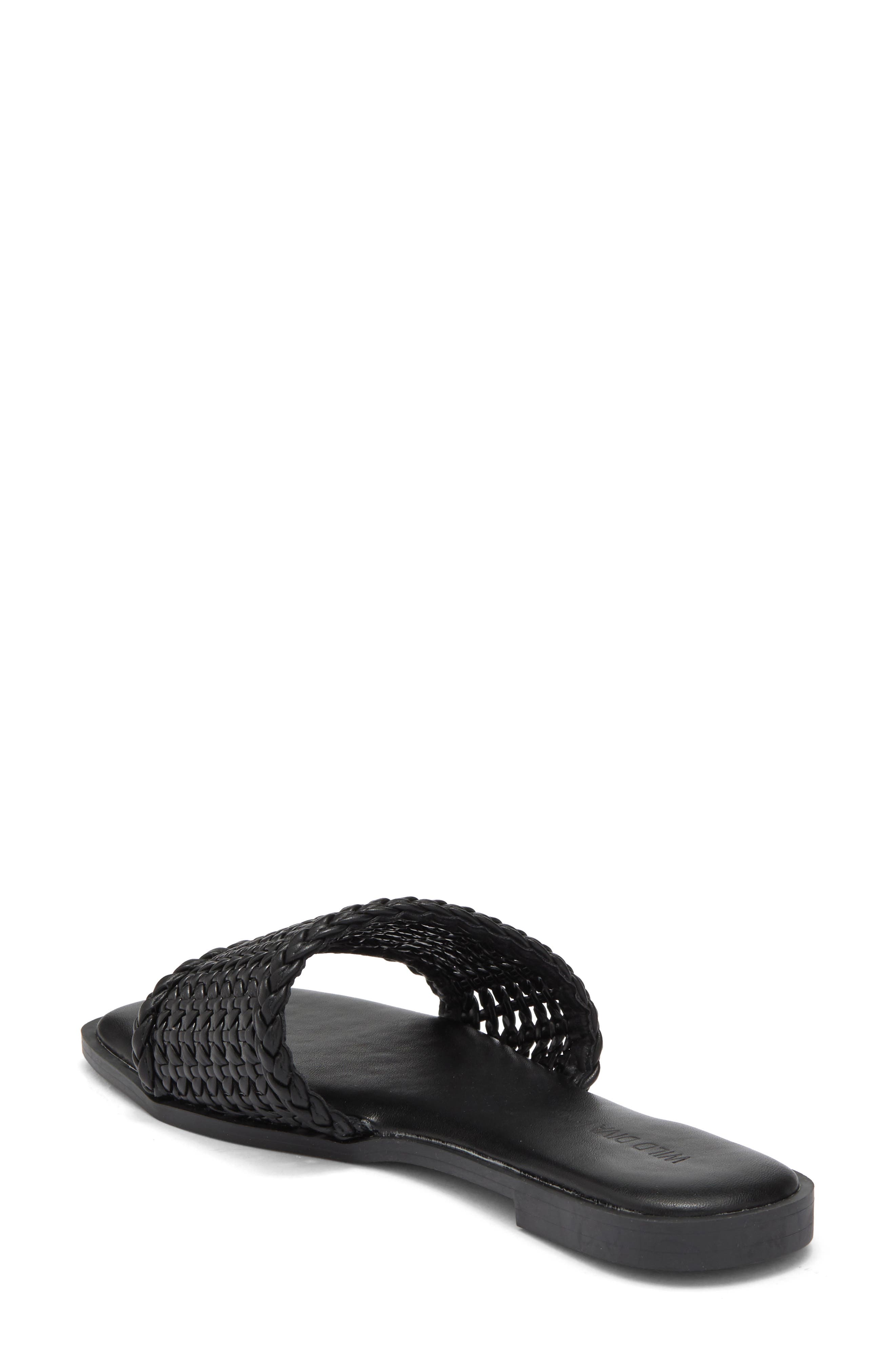 Sola Woven Slide Sandal, Alternate, color, BLACK