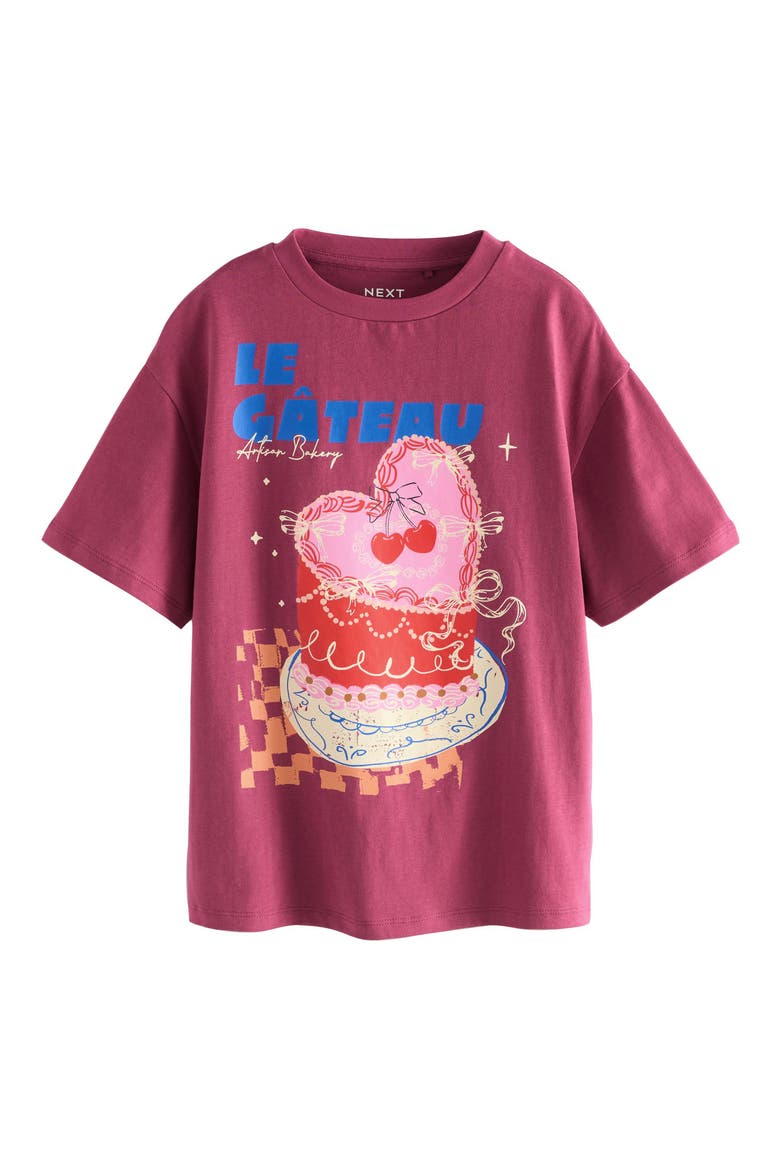 Kids' Cake Oversize Cotton Graphic T-Shirt, Main, color, BURGUNDY RED