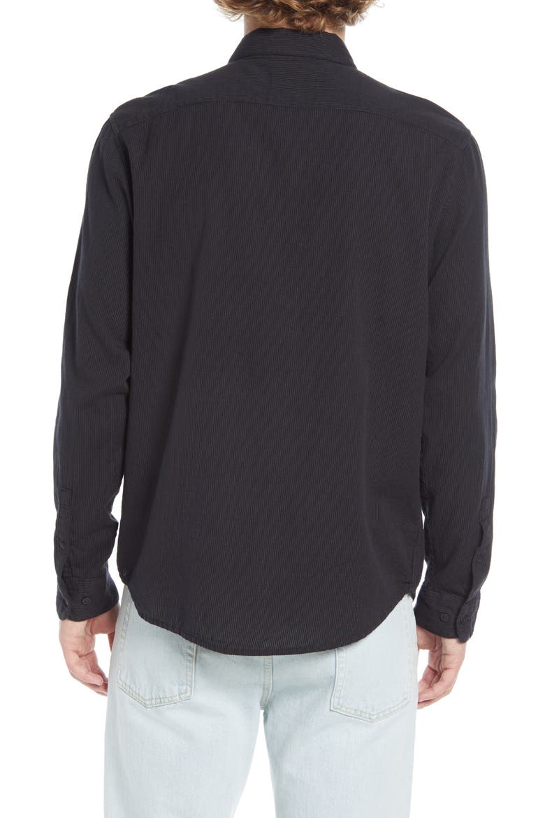Endless Seersucker Button-Up Shirt, Alternate, color, BLACK BLACK