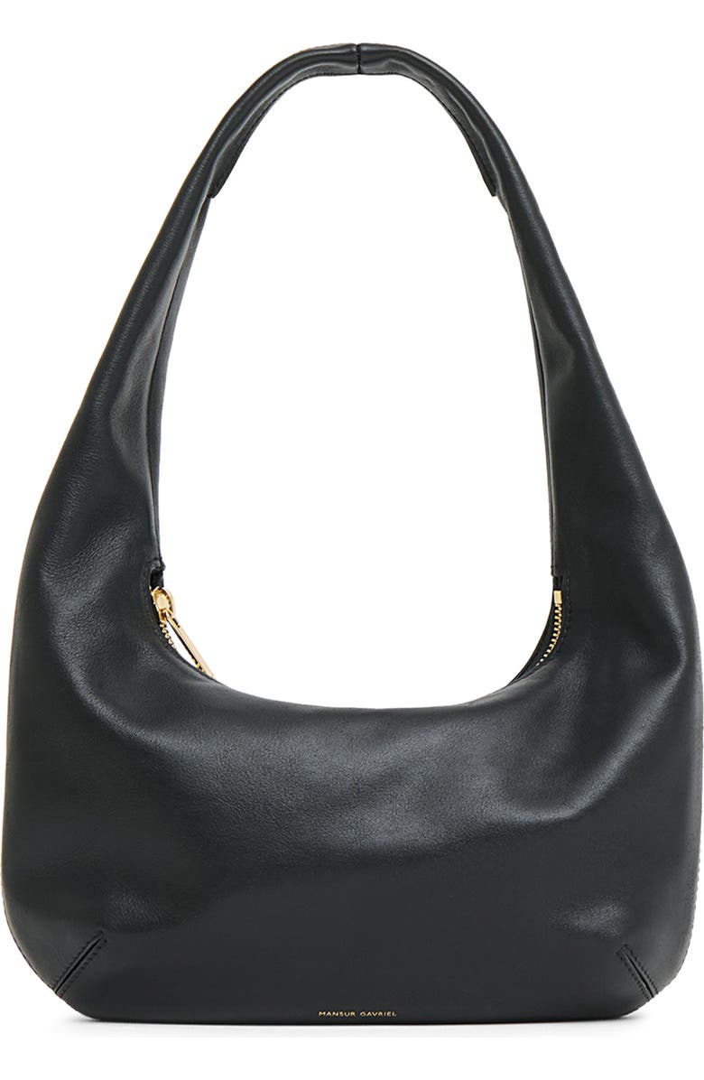 Mansur Gavriel Mini Gnocchi Leather Hobo Bag, Main, color, Black
