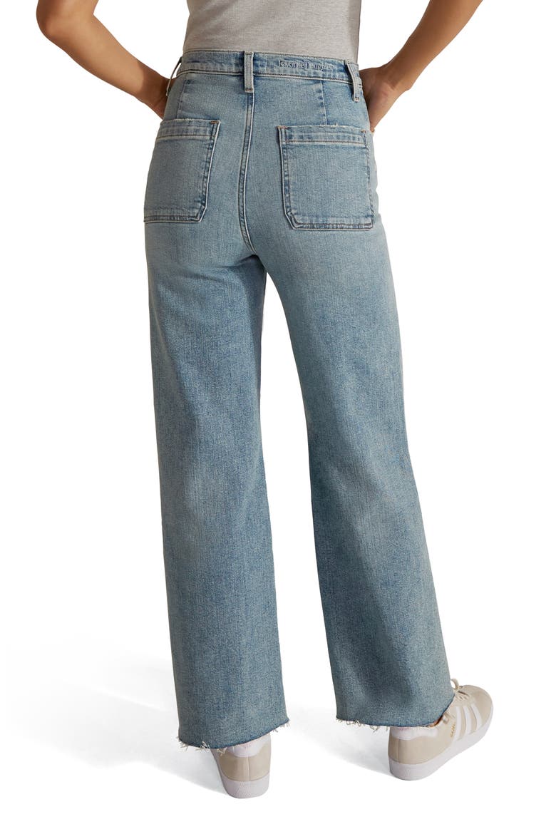 The Mischa Raw Hem Super High Waist Wide Leg Jeans, Alternate, color, MONTEREY