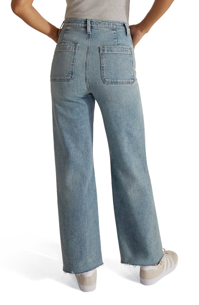 Favorite Daughter The Mischa Raw Hem Super High Waist Wide Leg Jeans, Alternate, color, 