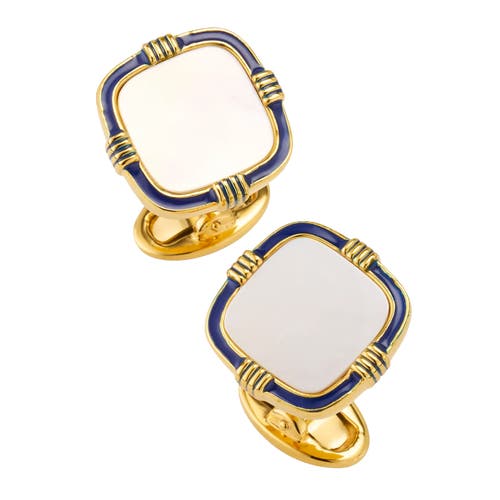 Jan Leslie Square Mother-of-pearl 18k Gold Vermeil Cufflinks In Gold