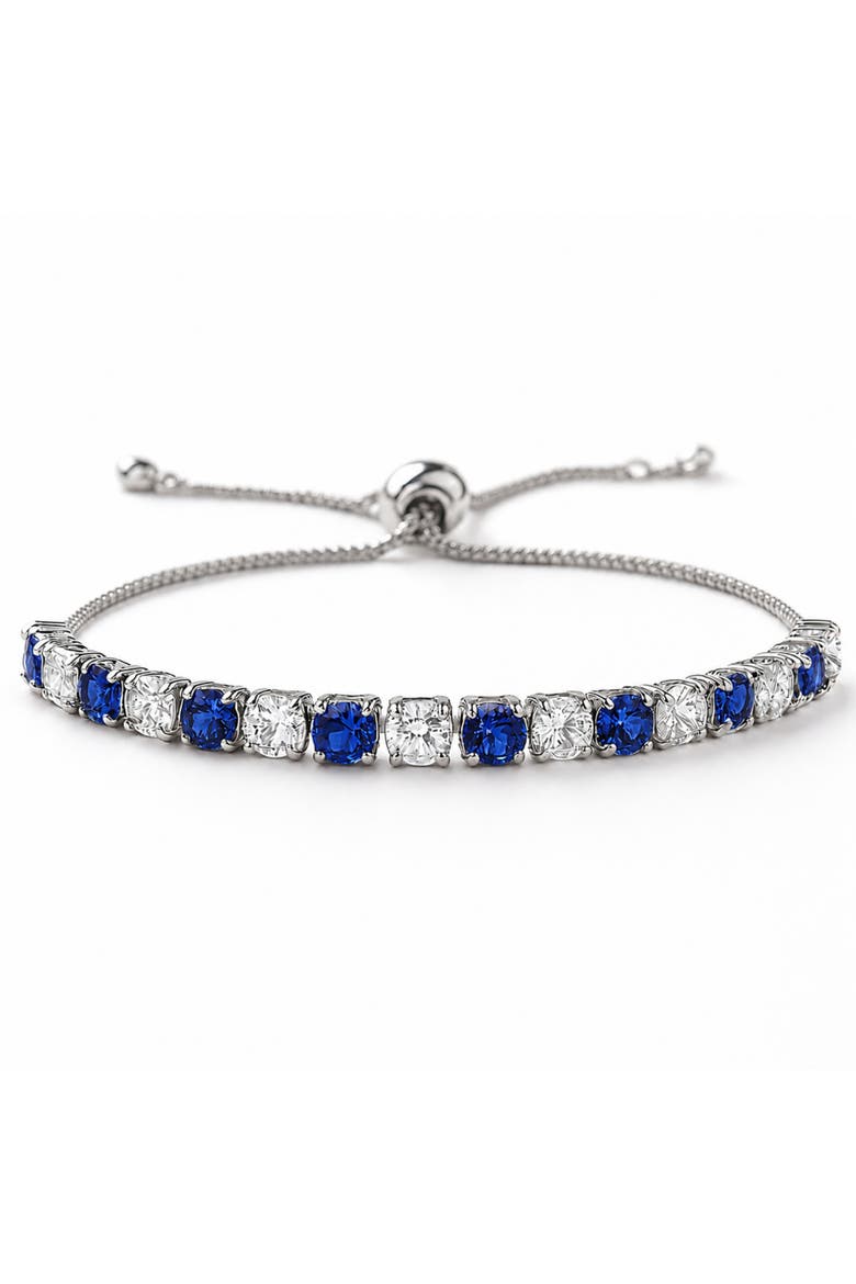 Created Adjustable Tennis Bracelet, Main, color, Blue