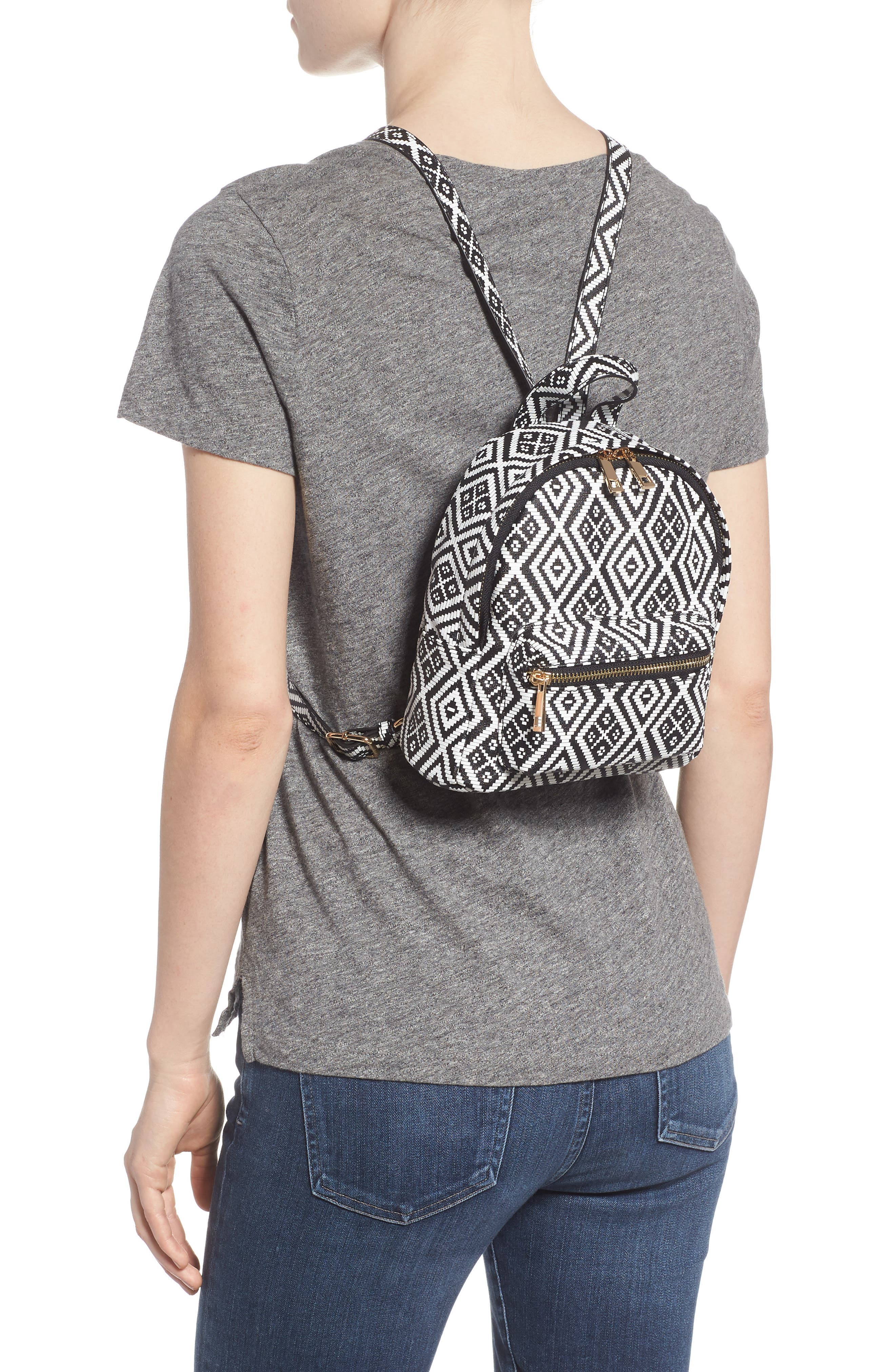 Emperia Weave Pattern Faux Leather Mini Backpack, Alternate, color, 