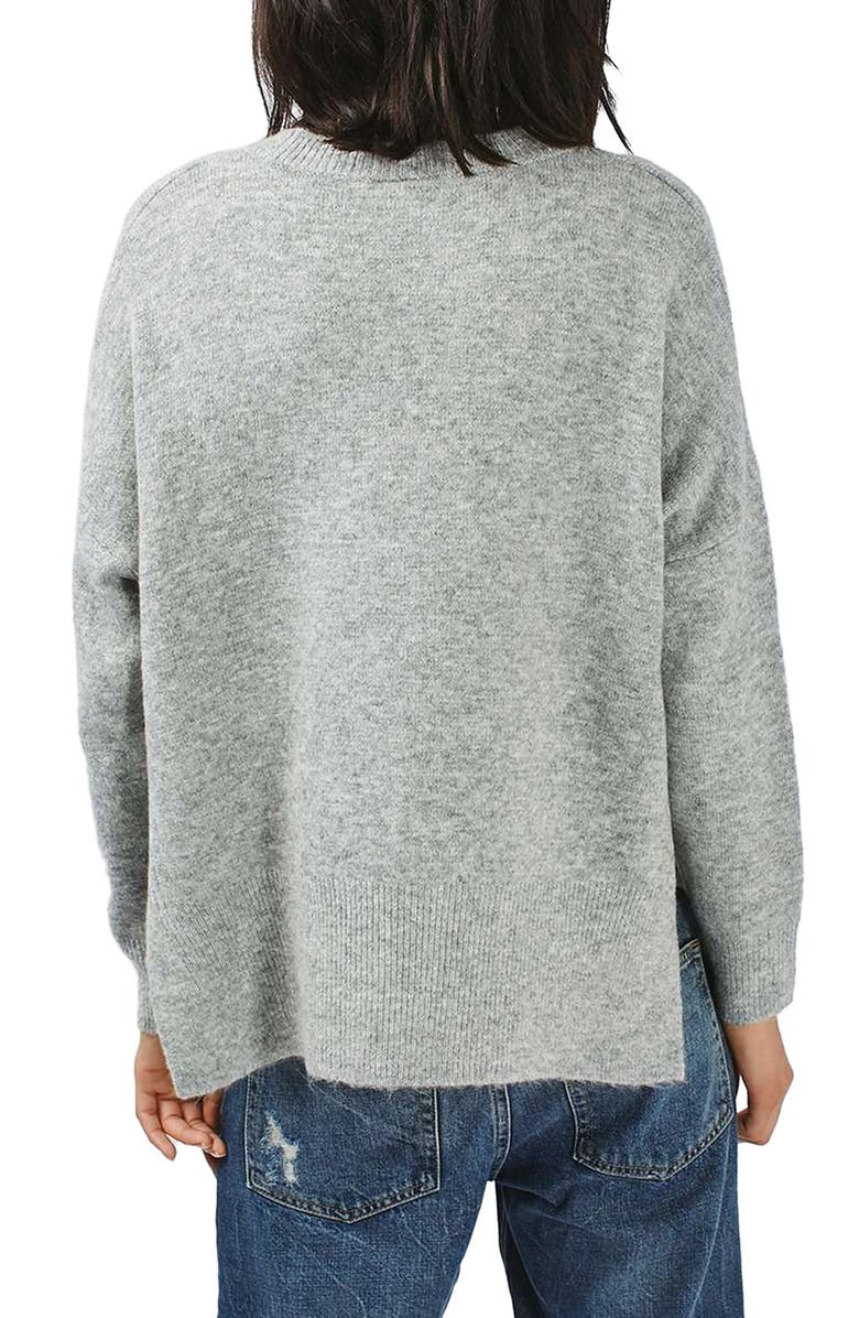 Topshop Zip Side Sweater, Alternate, color, 