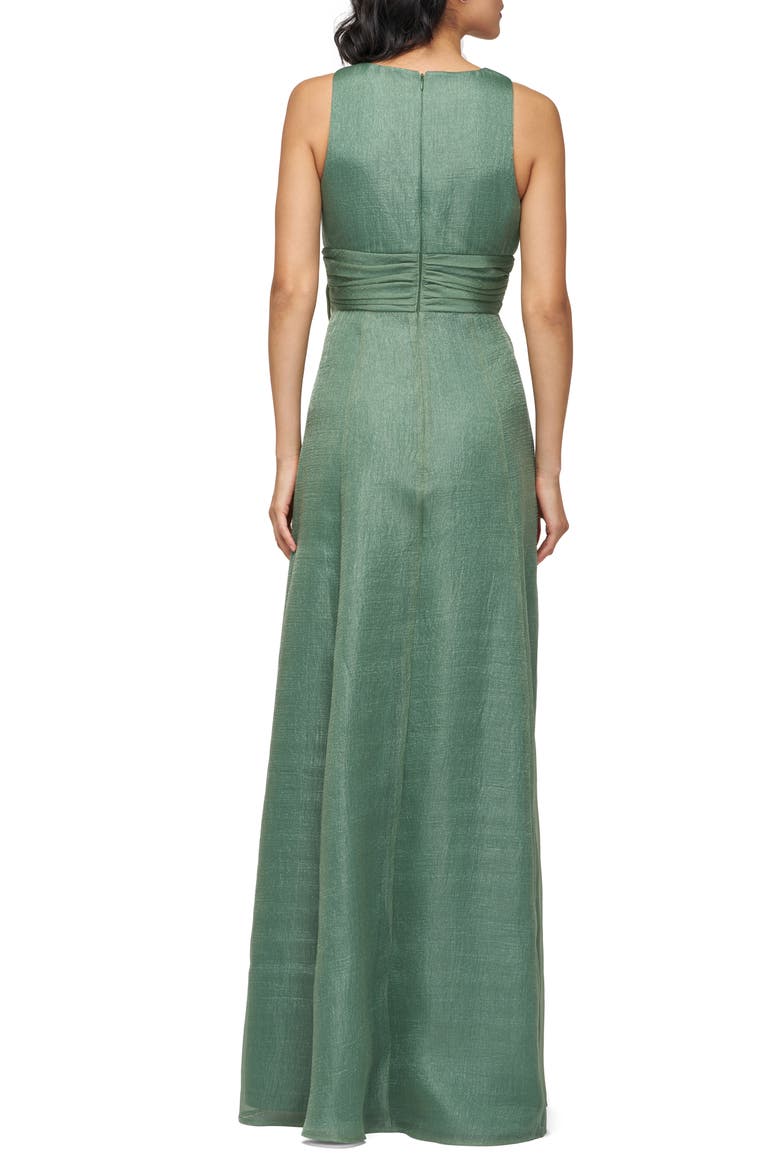 Della Rosette Detail Sleeveless Organza Gown, Alternate, color, MALLARD