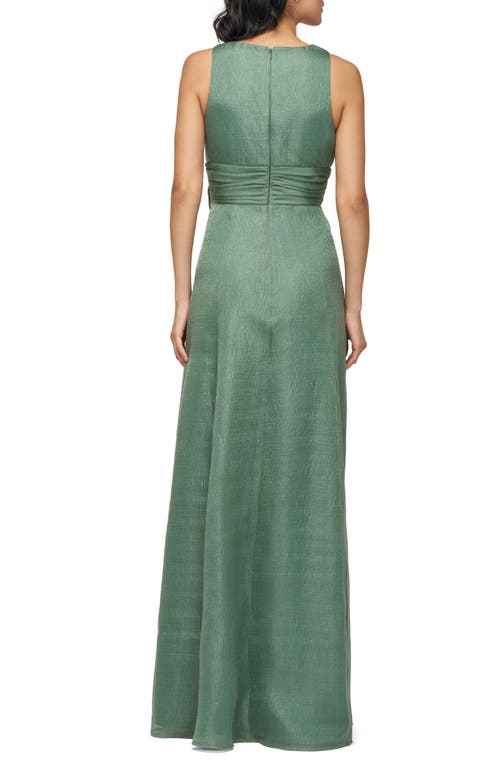 Js Collections Della Rosette Detail Sleeveless Organza Gown In Green