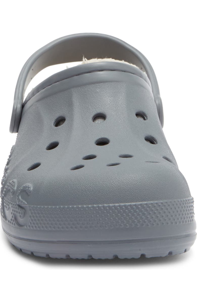 CROCS Baya Faux Shearling Lined Clog, Alternate, color, Charcoal